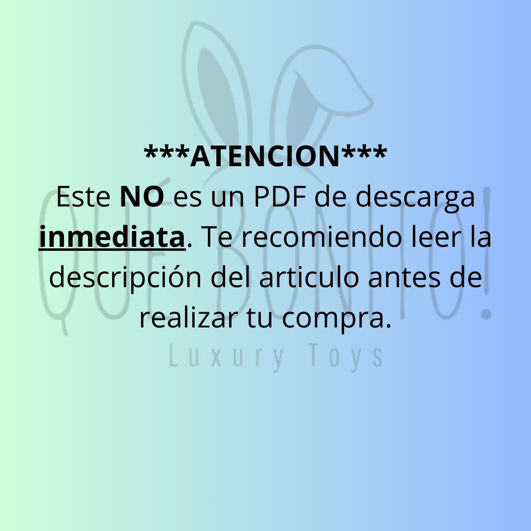 PDF patrón Orejón abeja 🐝 18cm